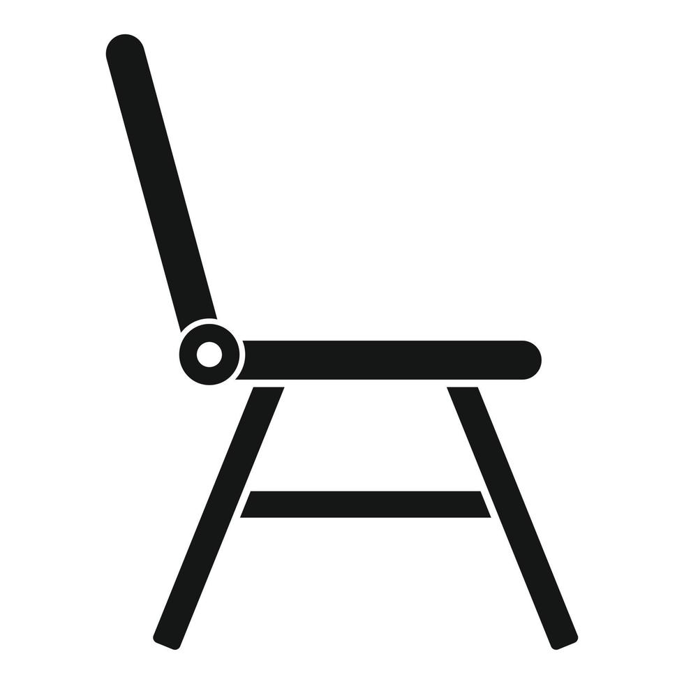 ícone de cadeira de plástico dobrável, estilo simples vetor