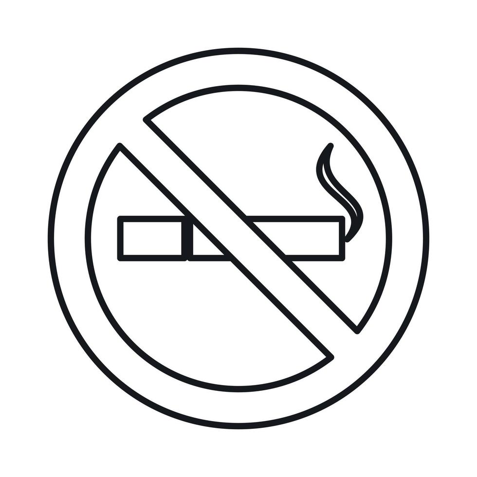 ícone de sinal de não fumar, estilo de estrutura de tópicos vetor
