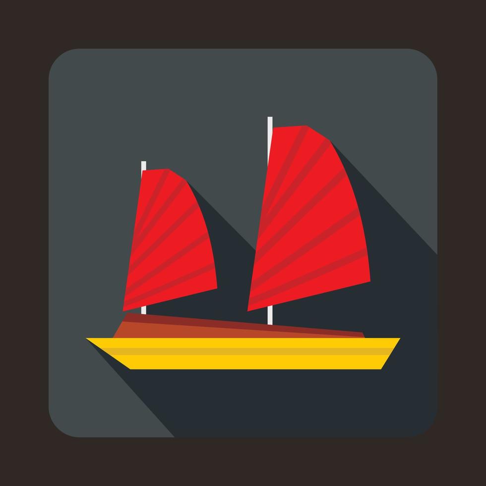 ícone de barco de sucata vietnamita, estilo simples vetor
