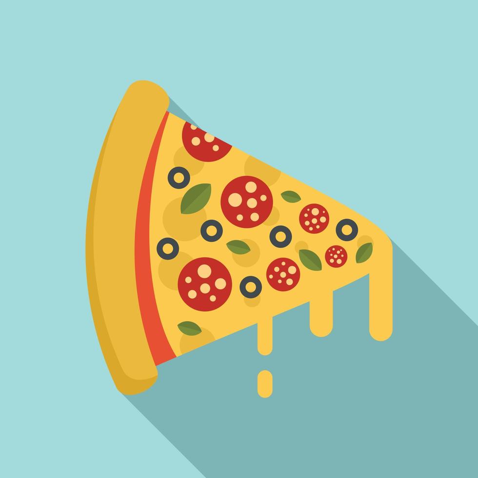 ícone de fatia de pizza quente, estilo simples vetor
