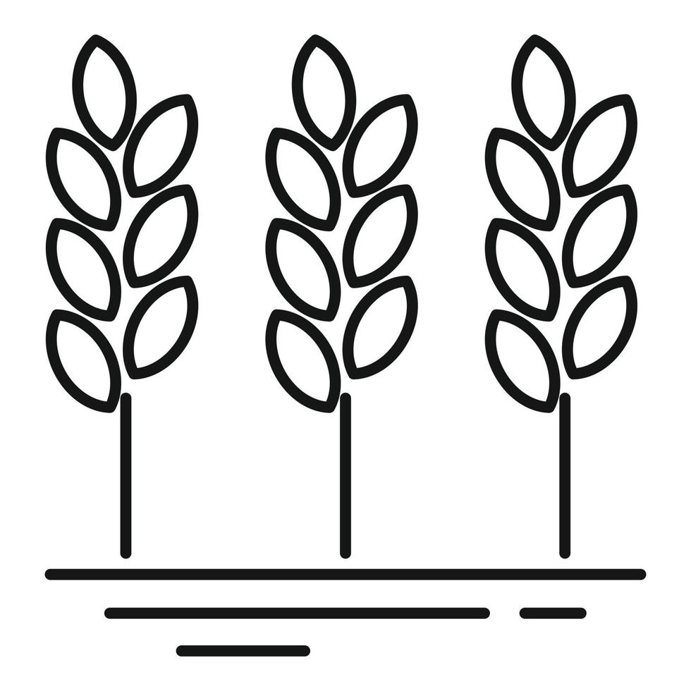 ícone de trigo de fazenda, estilo de estrutura de tópicos vetor