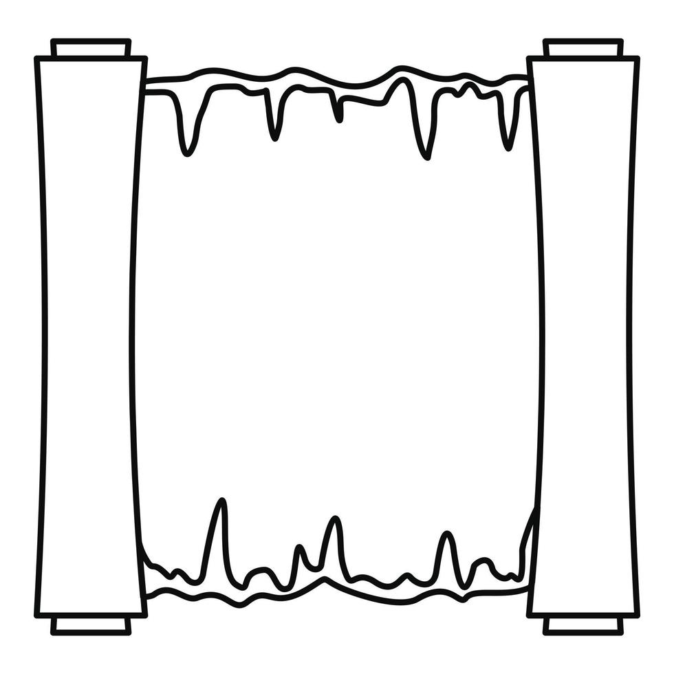 ícone de papiro antigo, estilo de estrutura de tópicos vetor