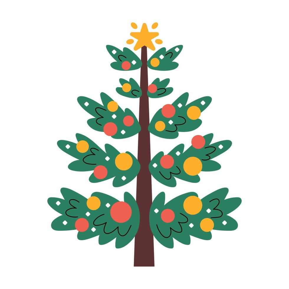 árvore de natal decorada vetor