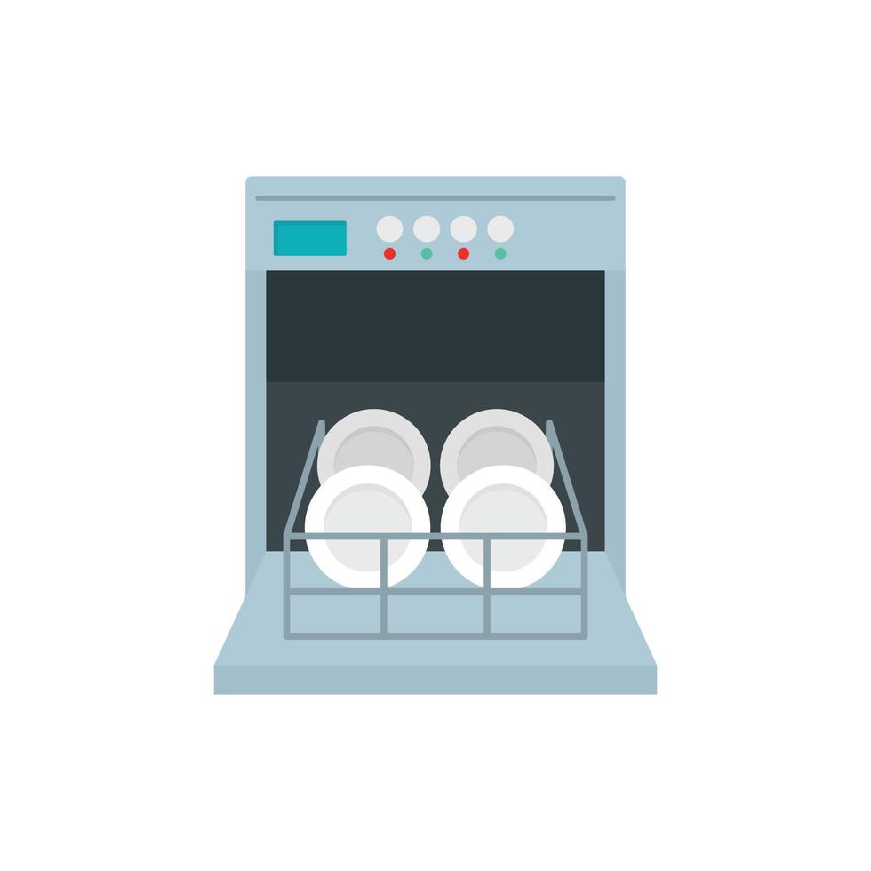 ícone de máquina de lavar louça aberta, estilo simples vetor