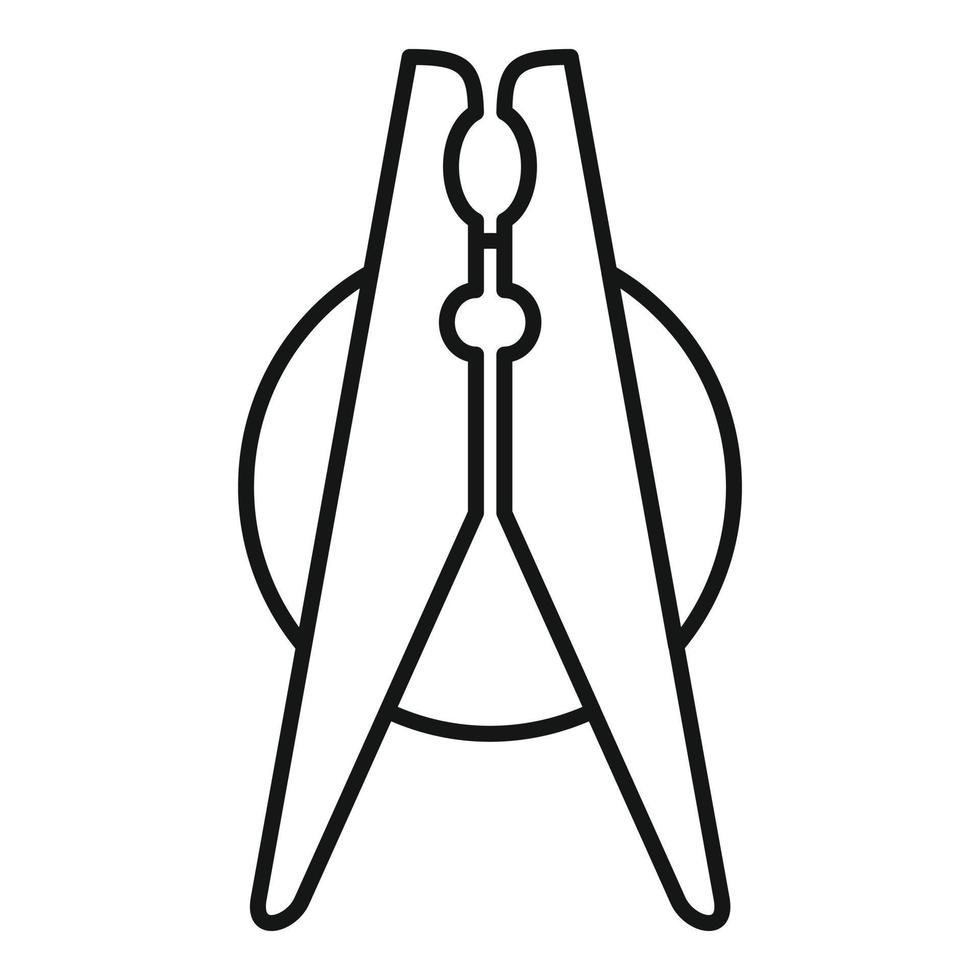 ícone de pino de roupas de equipamento, estilo de estrutura de tópicos vetor