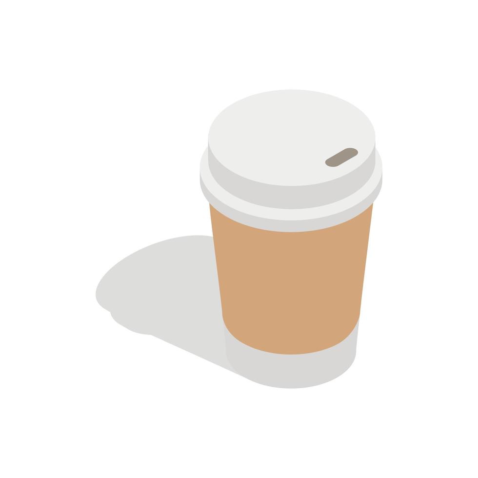 ícone de xícara de café de papel, estilo 3d isométrico vetor