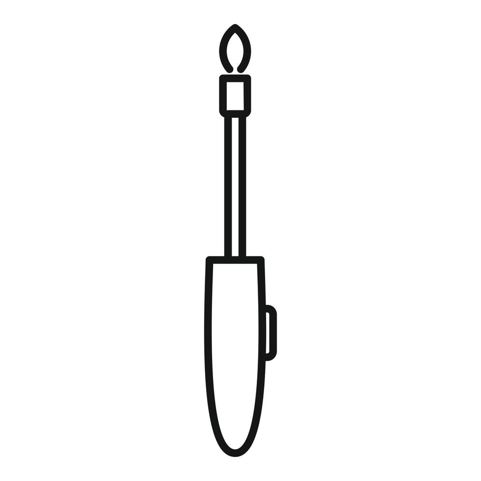 ícone da ferramenta de fogo a gasolina, estilo de estrutura de tópicos vetor