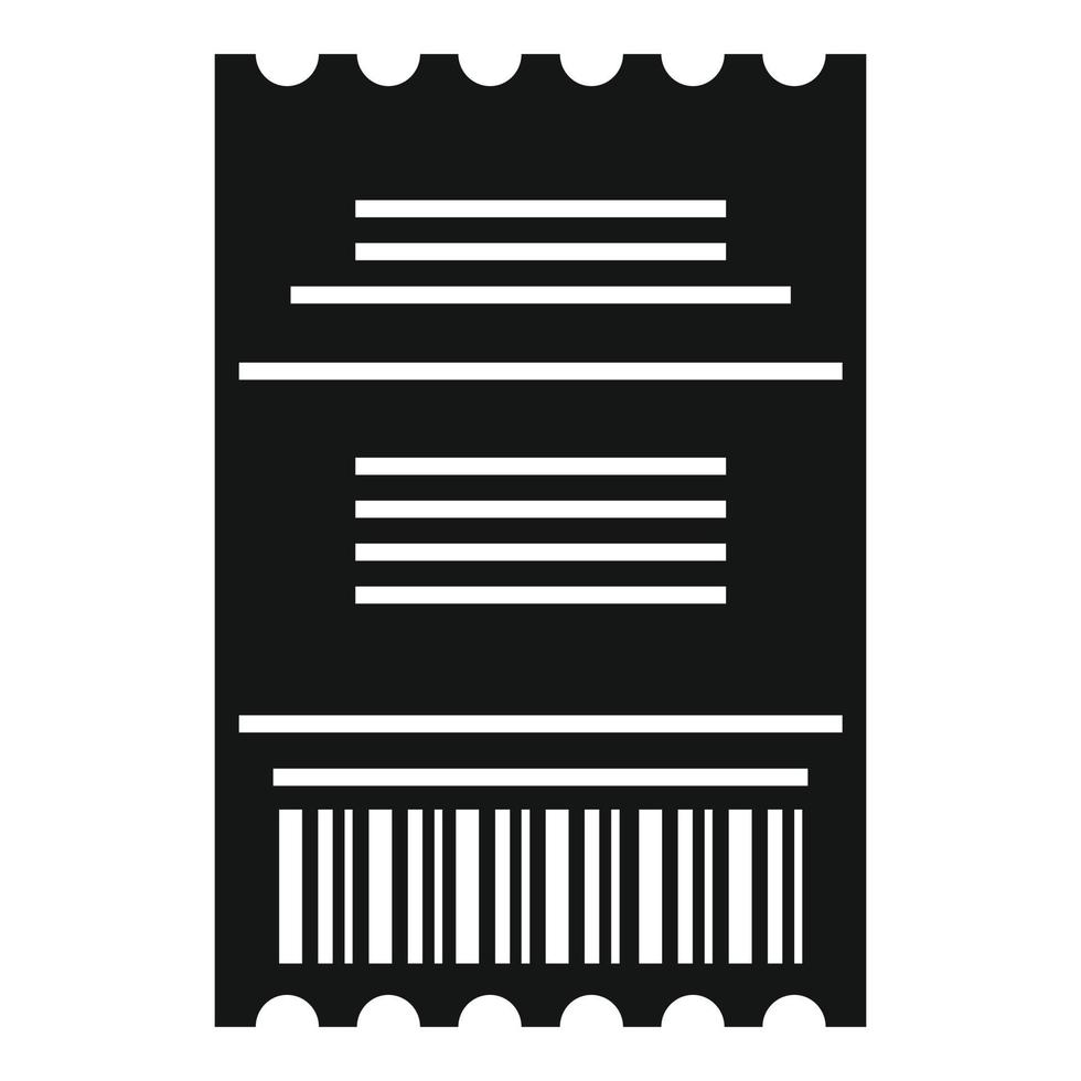 ícone de cheque de pagamento isento de impostos, estilo simples vetor