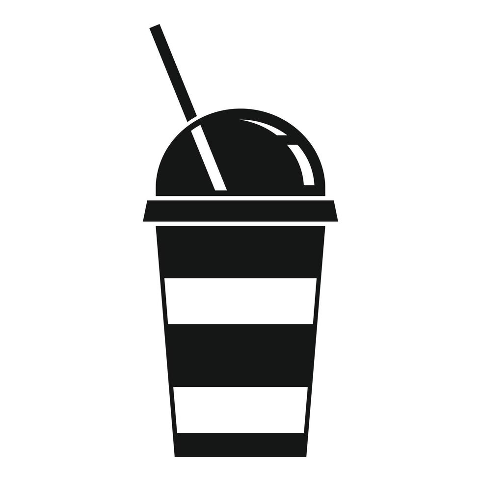 ícone de copo de suco, estilo simples vetor