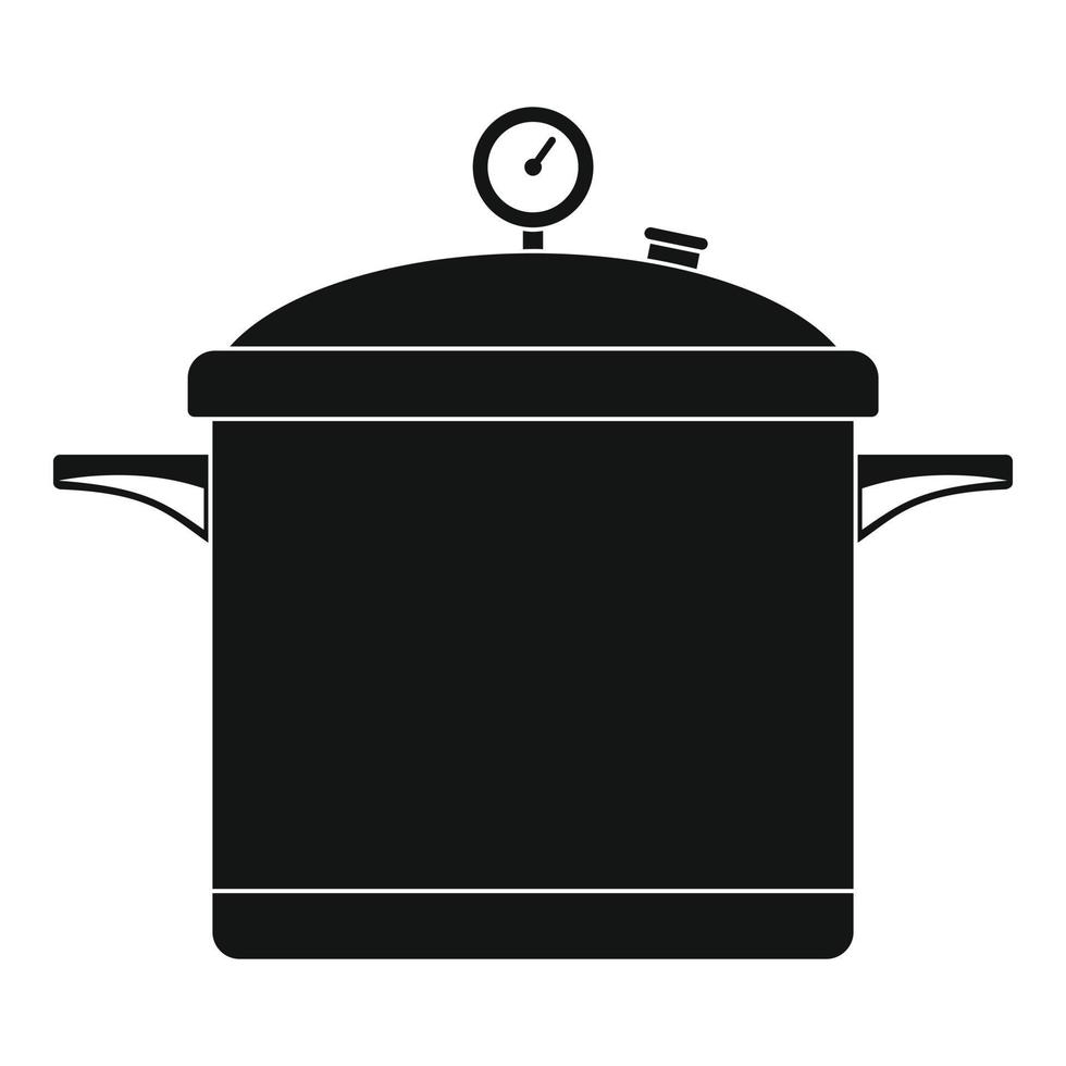 ícone de panela grande cozinheiro, estilo simples vetor