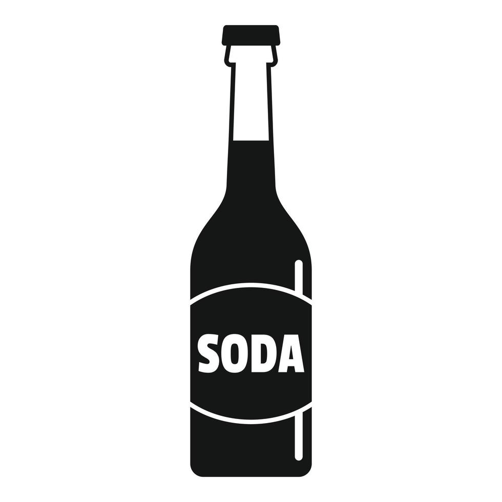 ícone de garrafa de refrigerante, estilo simples vetor