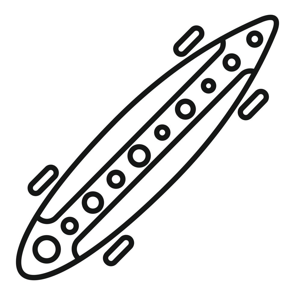 ícone de longboard moderno, estilo de estrutura de tópicos vetor