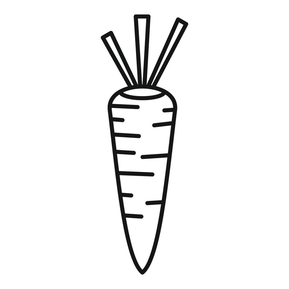 ícone de comida de cenoura, estilo de estrutura de tópicos vetor