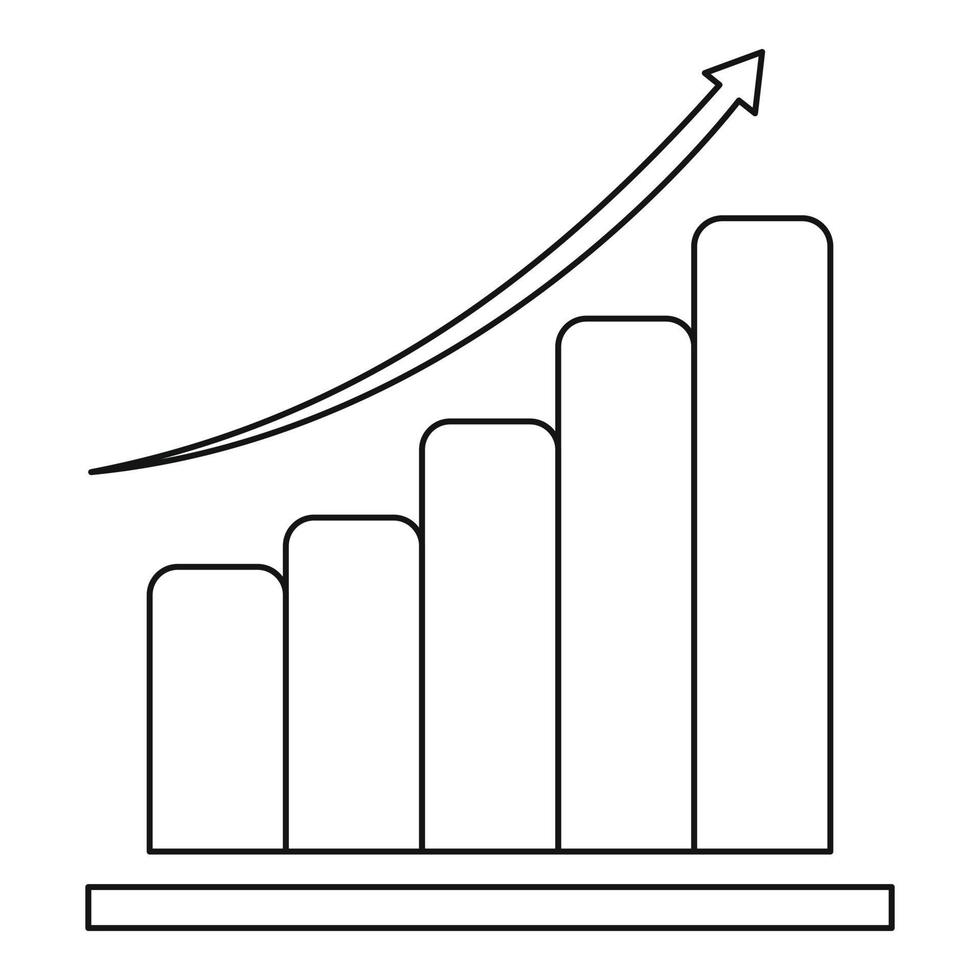 linha fina de vetor de ícone de diagrama