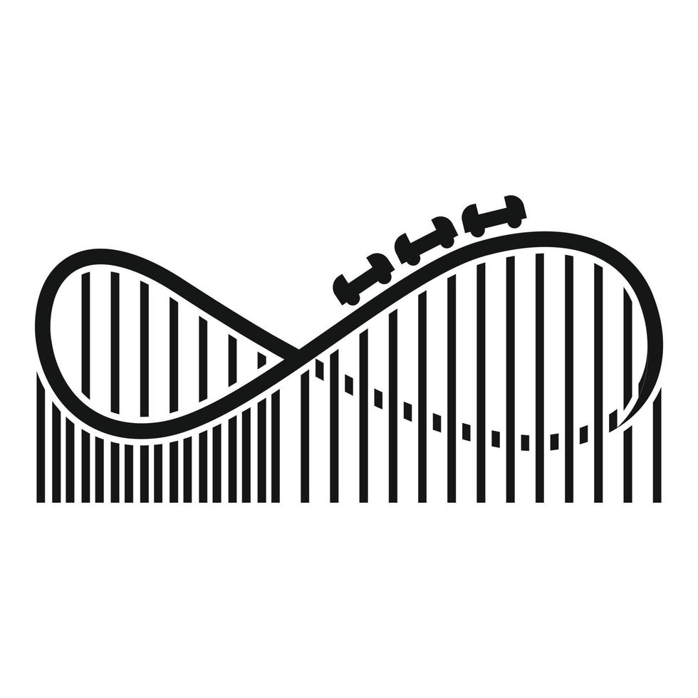 ícone de montanha-russa, estilo simples vetor