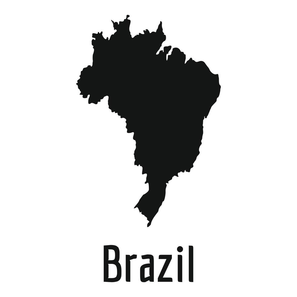 mapa do brasil em vetor preto simples