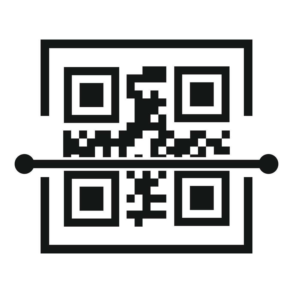 escaneie o ícone do código qr, estilo simples vetor