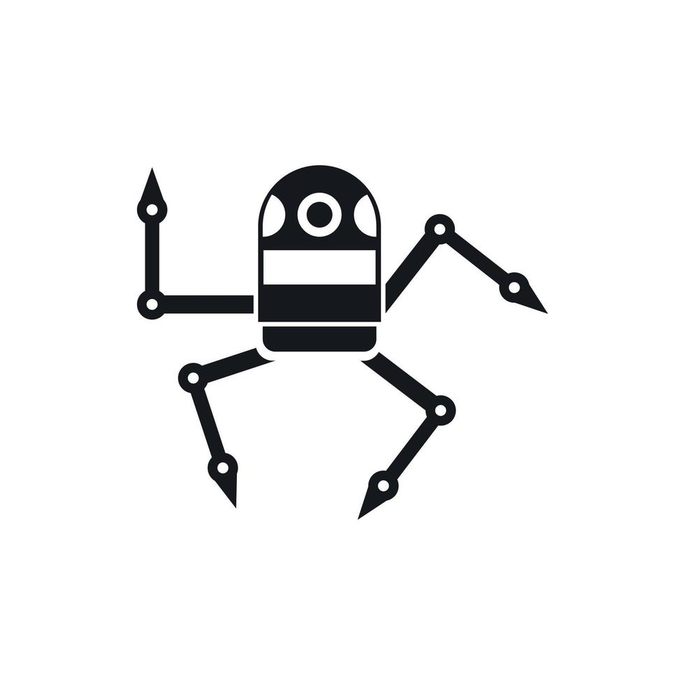 ícone do robô aranha, estilo simples vetor