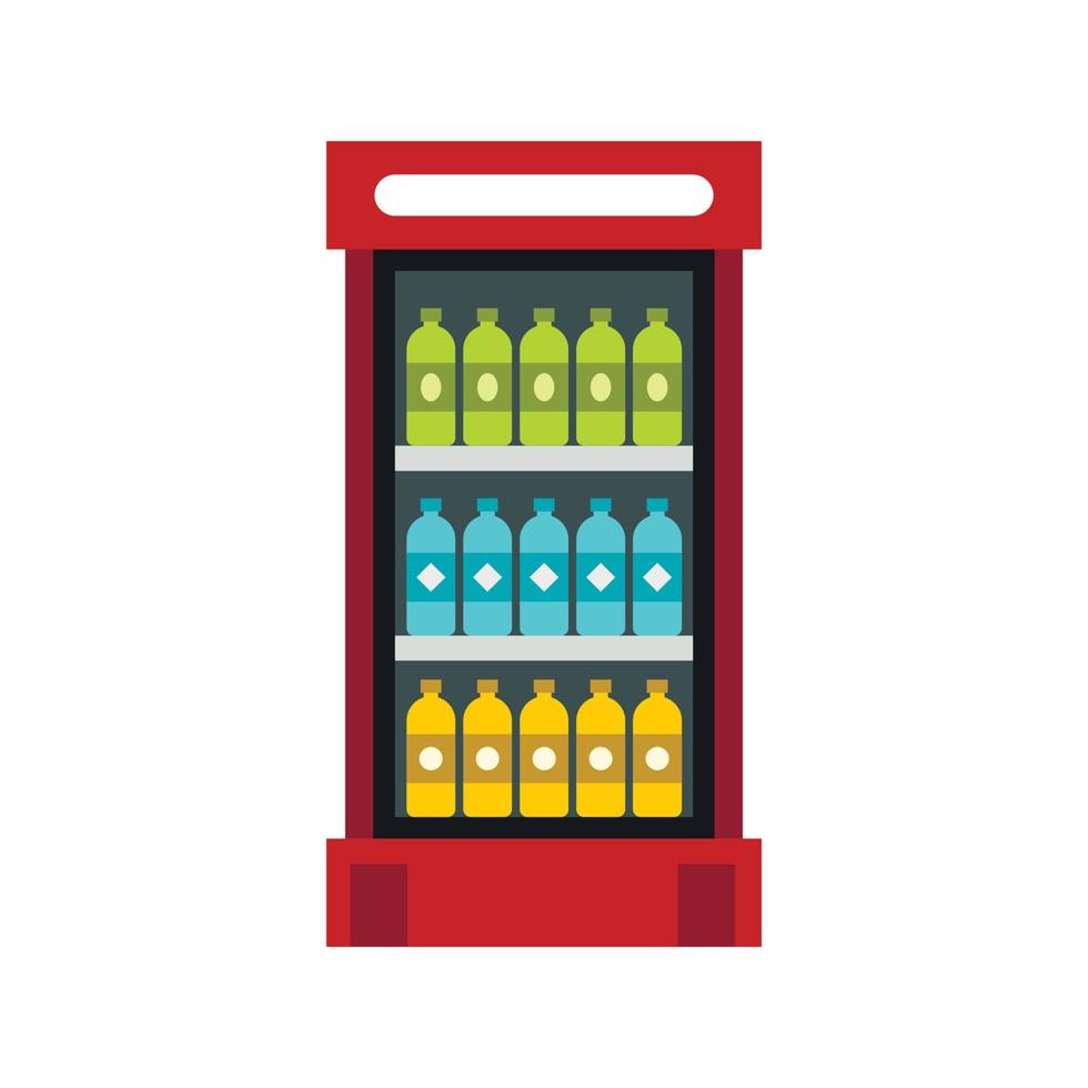 geladeira com ícone de bebidas, estilo simples vetor