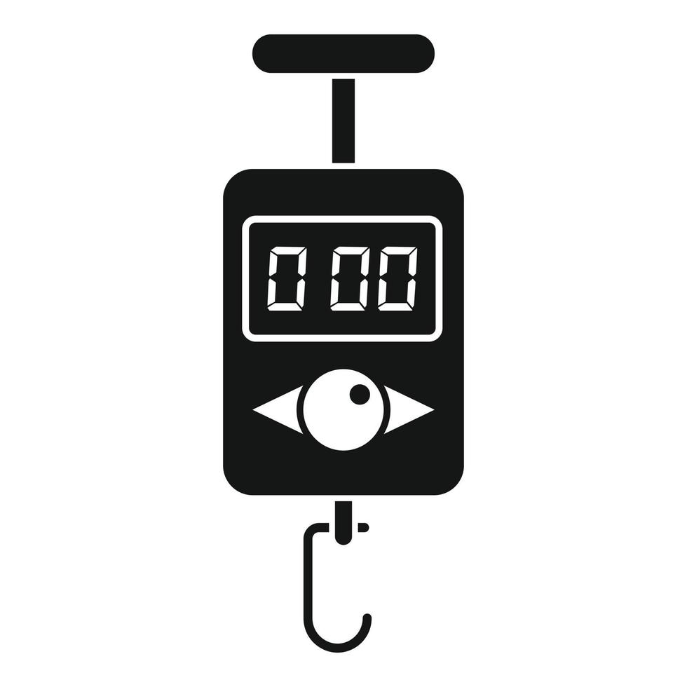 ícone de balança digital de mão, estilo simples vetor