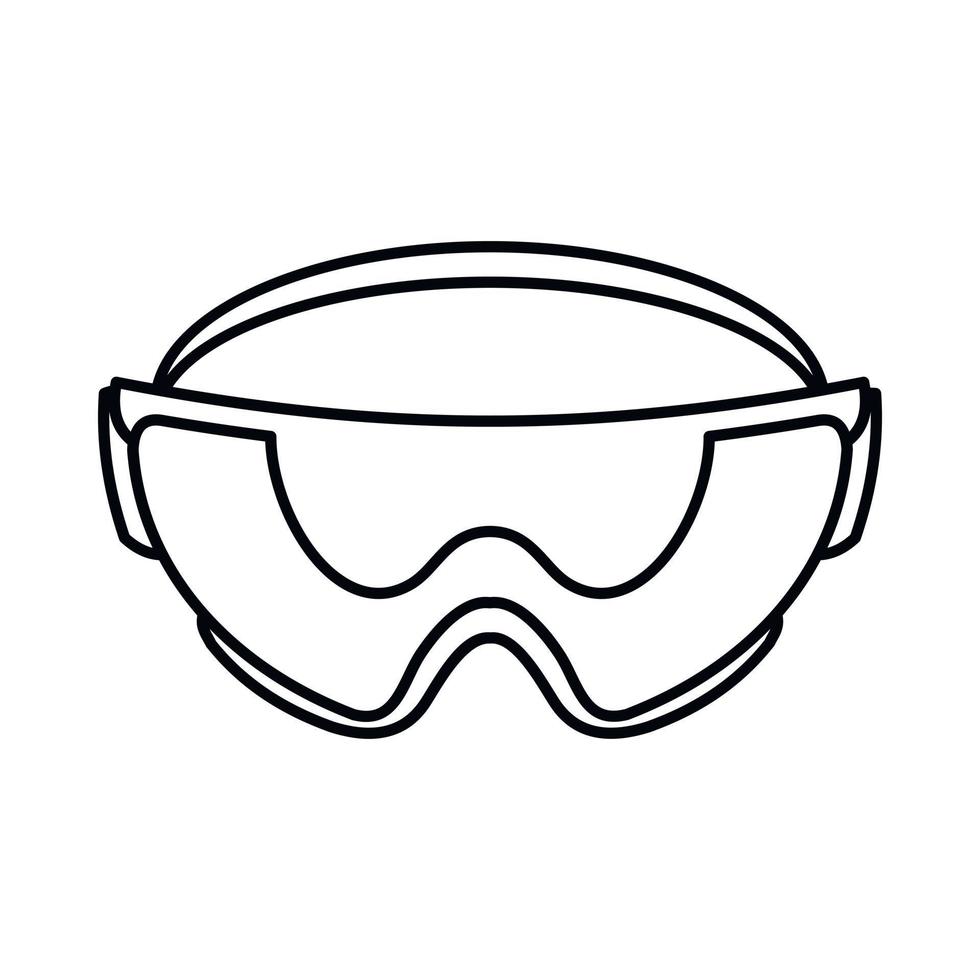 ícone de óculos de segurança, estilo de estrutura de tópicos vetor