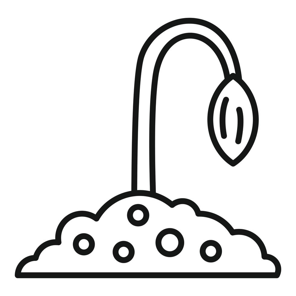 crescer ícone de planta de sementes, estilo de estrutura de tópicos vetor
