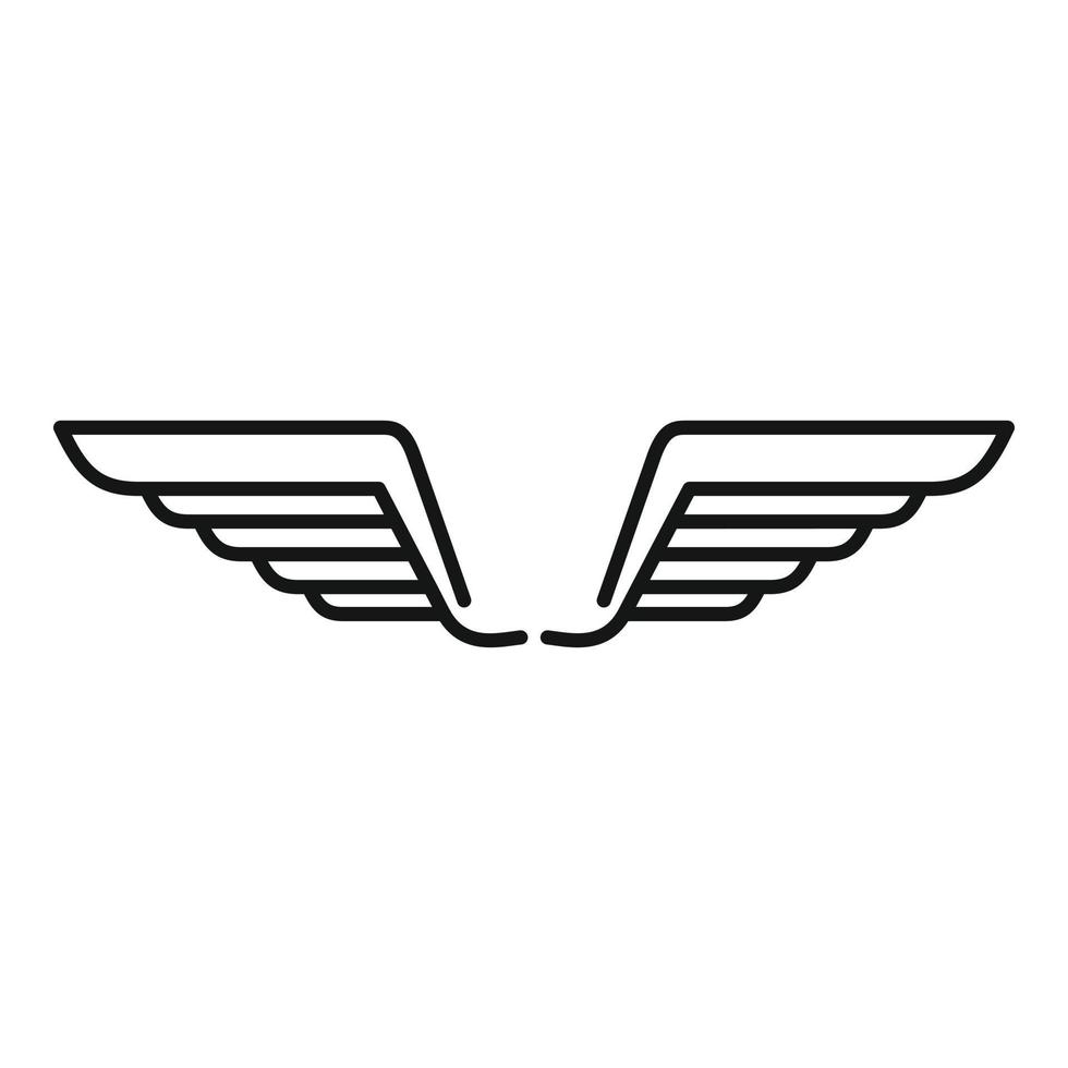 ícone da natureza de asas, estilo de estrutura de tópicos vetor