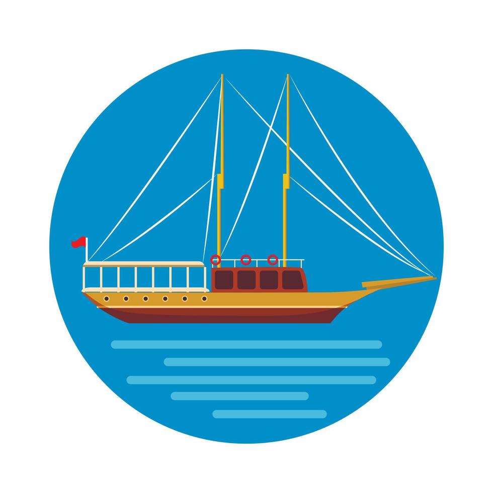 ícone de navio em estilo cartoon vetor