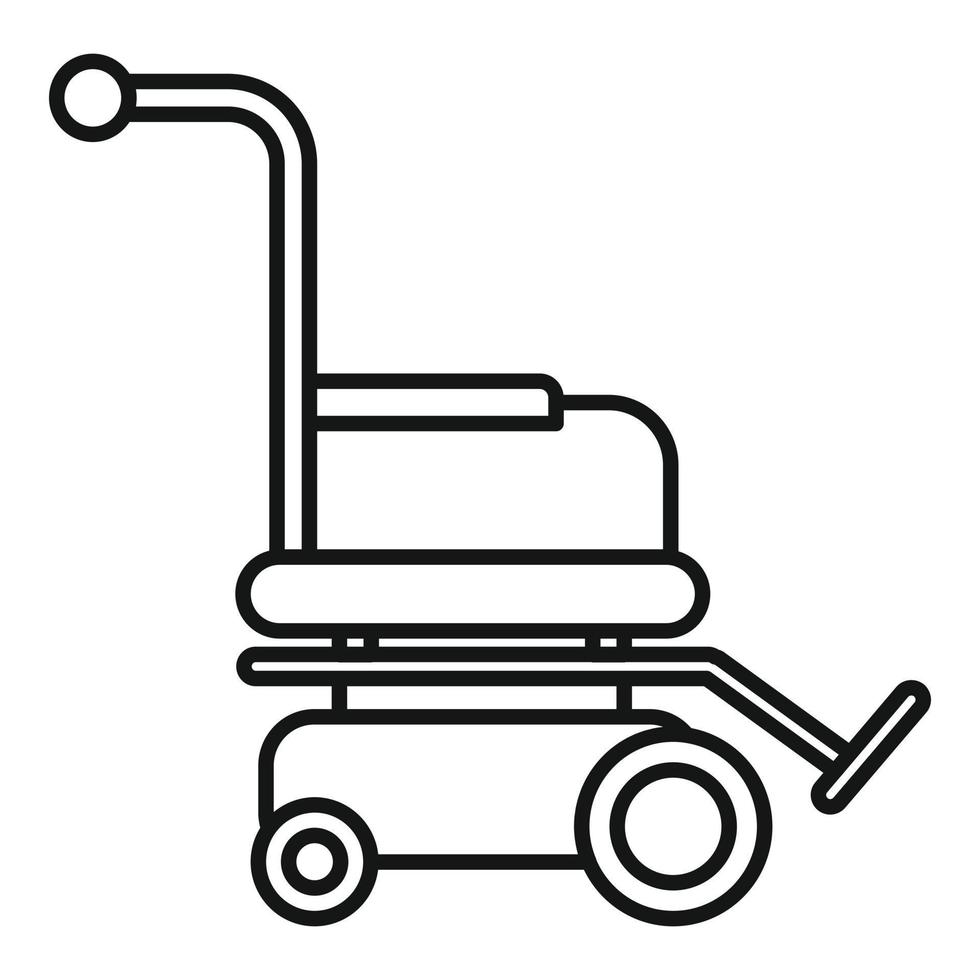 ícone de cadeira de rodas motorizada, estilo de estrutura de tópicos vetor