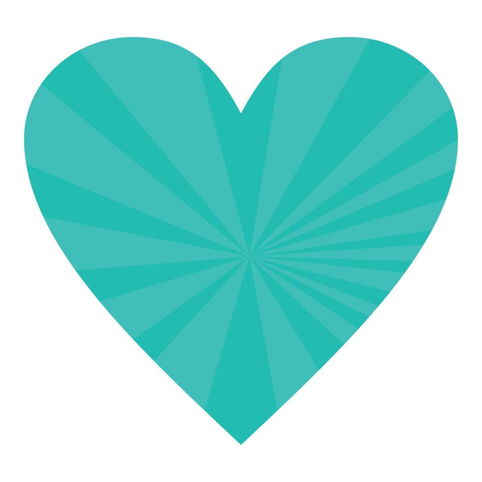 ícone de coração verde listrado, estilo simples vetor
