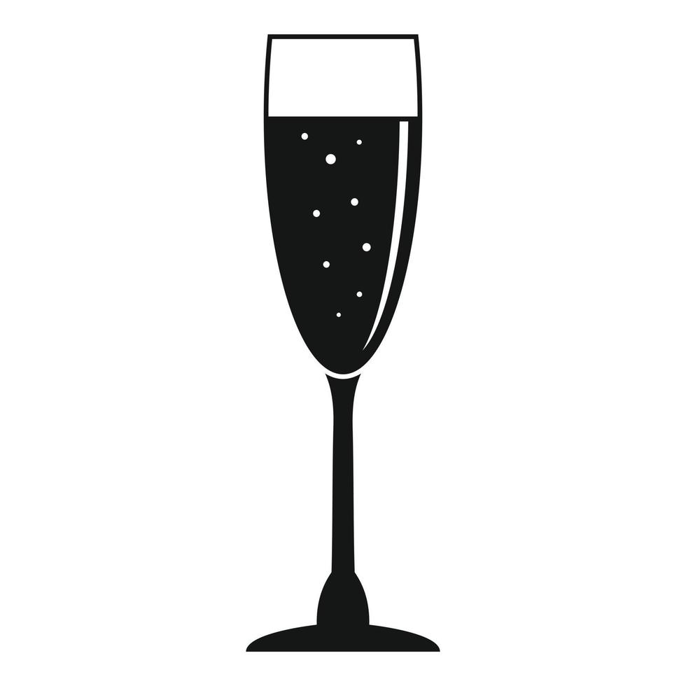 ícone de taça de champanhe cheia, estilo simples vetor
