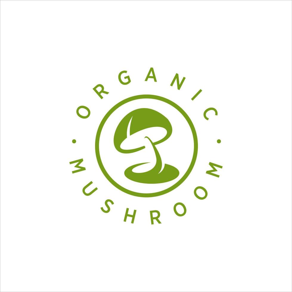 logotipo de cogumelo verde simples moderno em redondo vetor