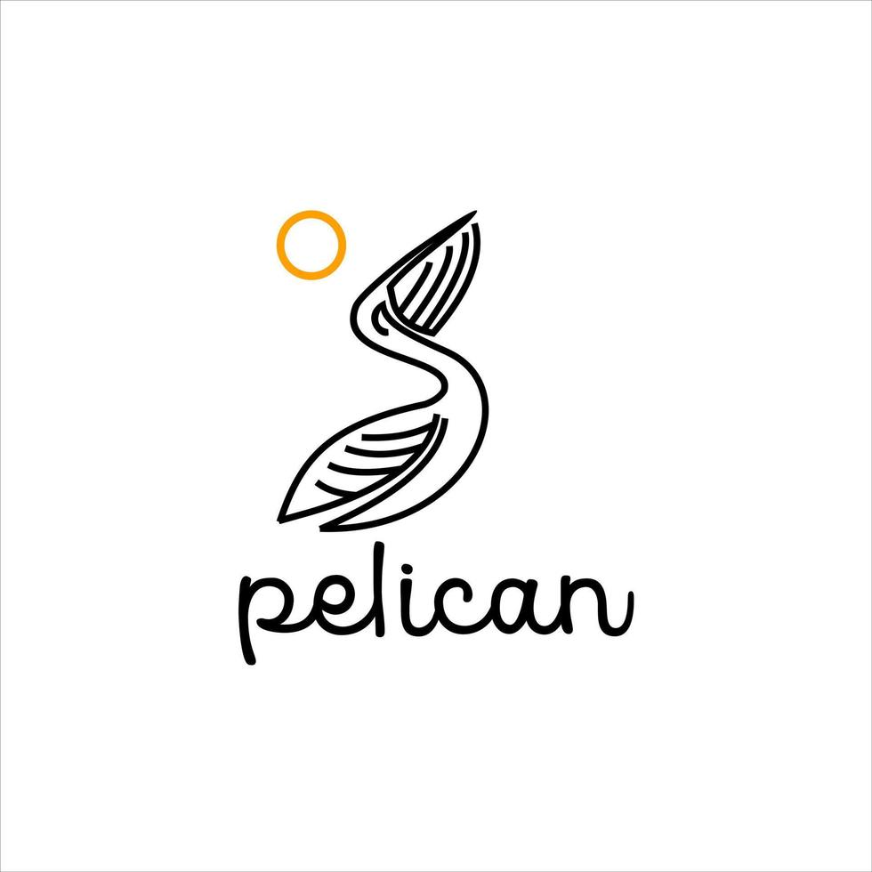 design de logotipo pelicano pássaro animal fauna gráfico inspiração vetor