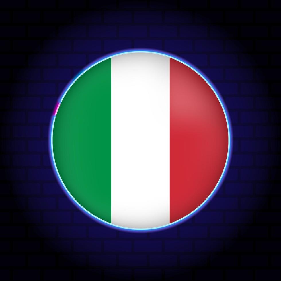 bandeira de néon da itália. ilustração vetorial. vetor