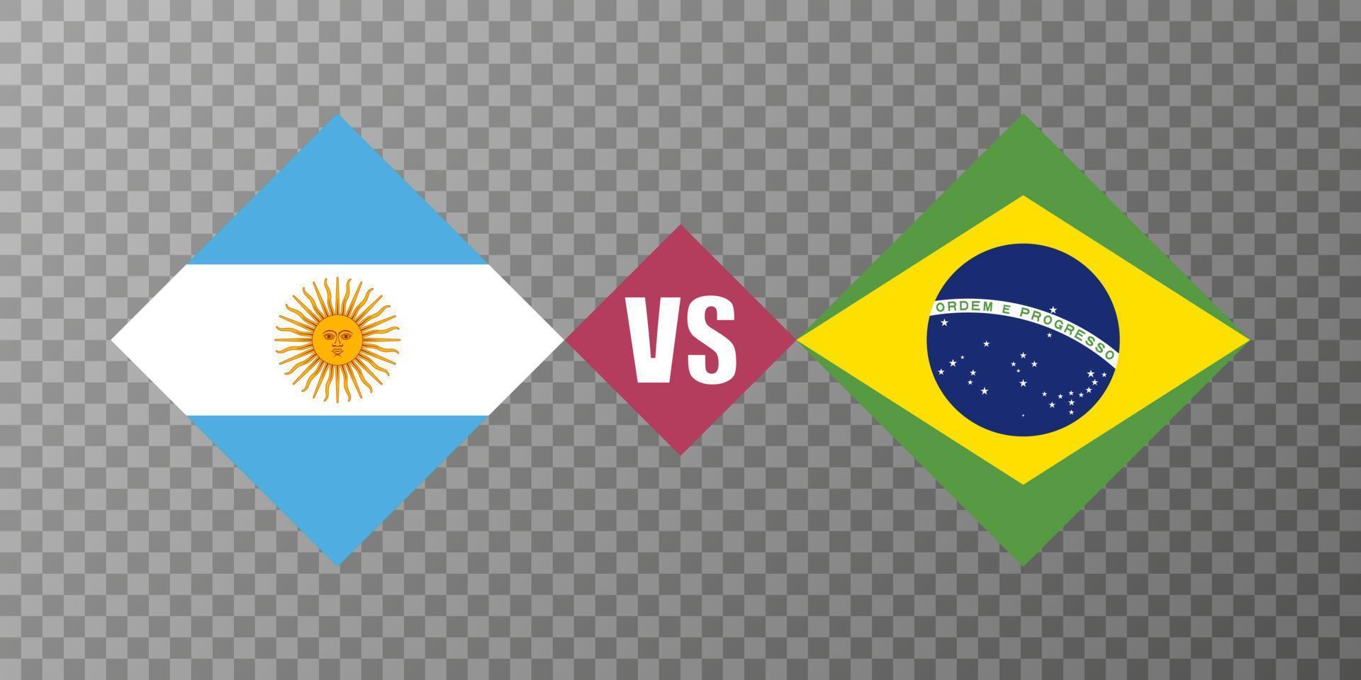 conceito de bandeira brasil vs argentina. ilustração vetorial. vetor