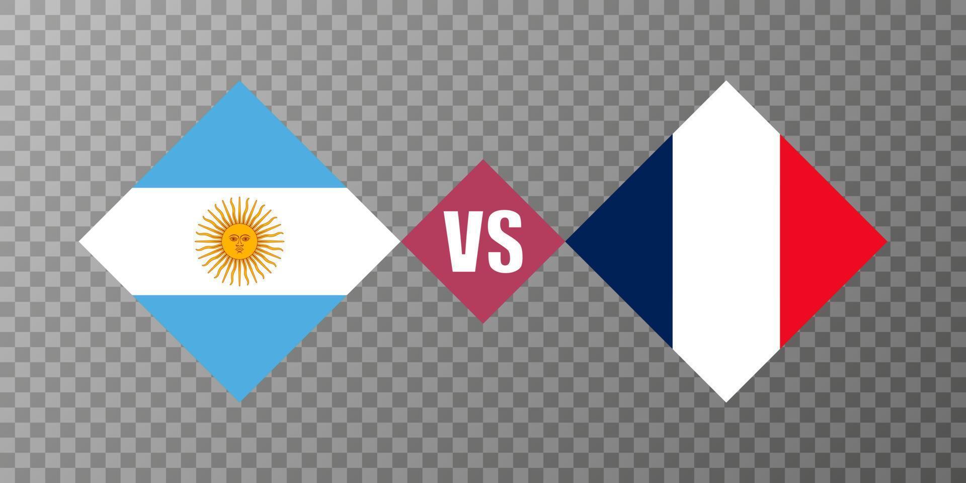 conceito de bandeira argentina vs frança. ilustração vetorial. vetor