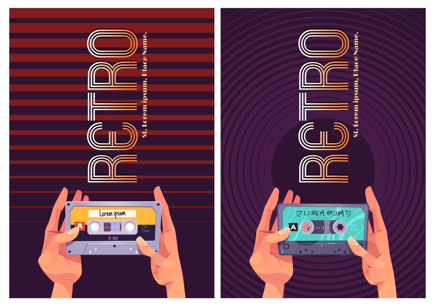 estilo de música de dança retrô do banner dos anos 80 vetor