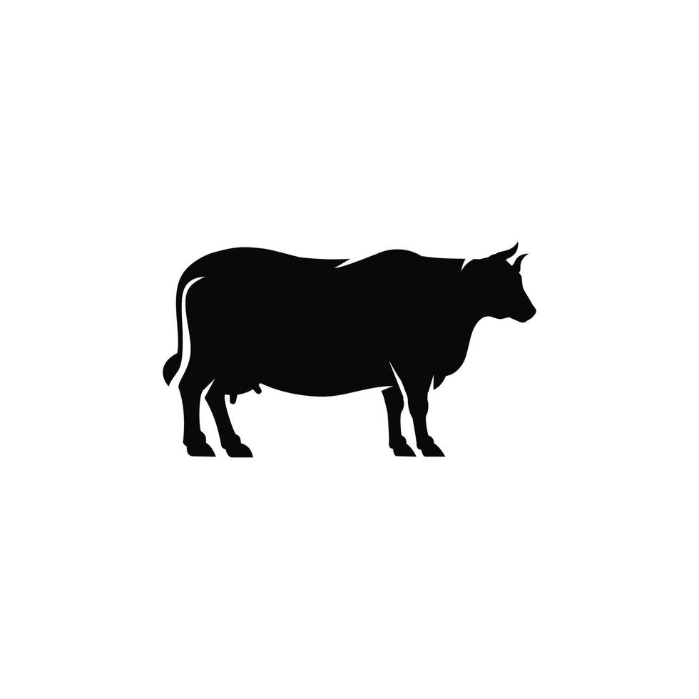 vetor de ícone plano simples de vaca