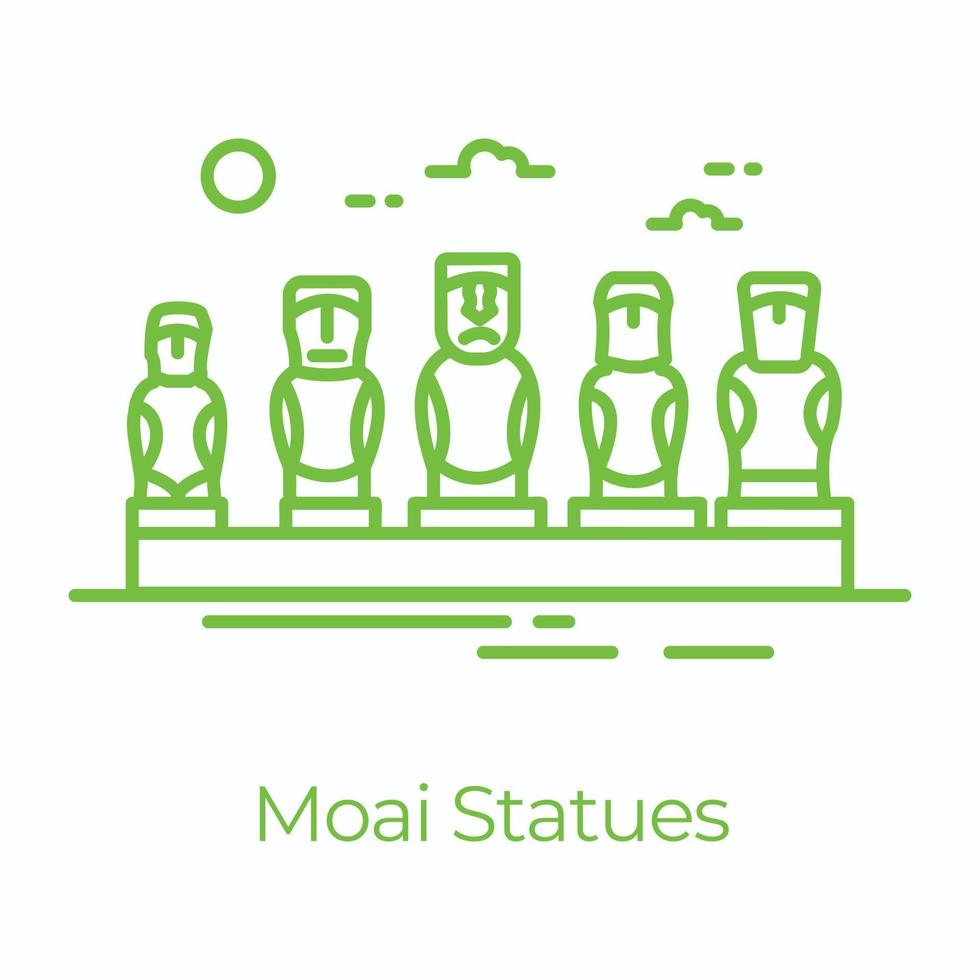 estátua moai da moda vetor