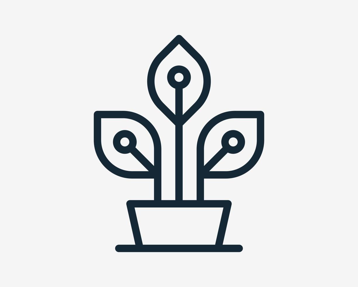 vaso de planta árvore em vaso crescer tecnologia de circuito sistema eletrônico digital design de logotipo de vetor