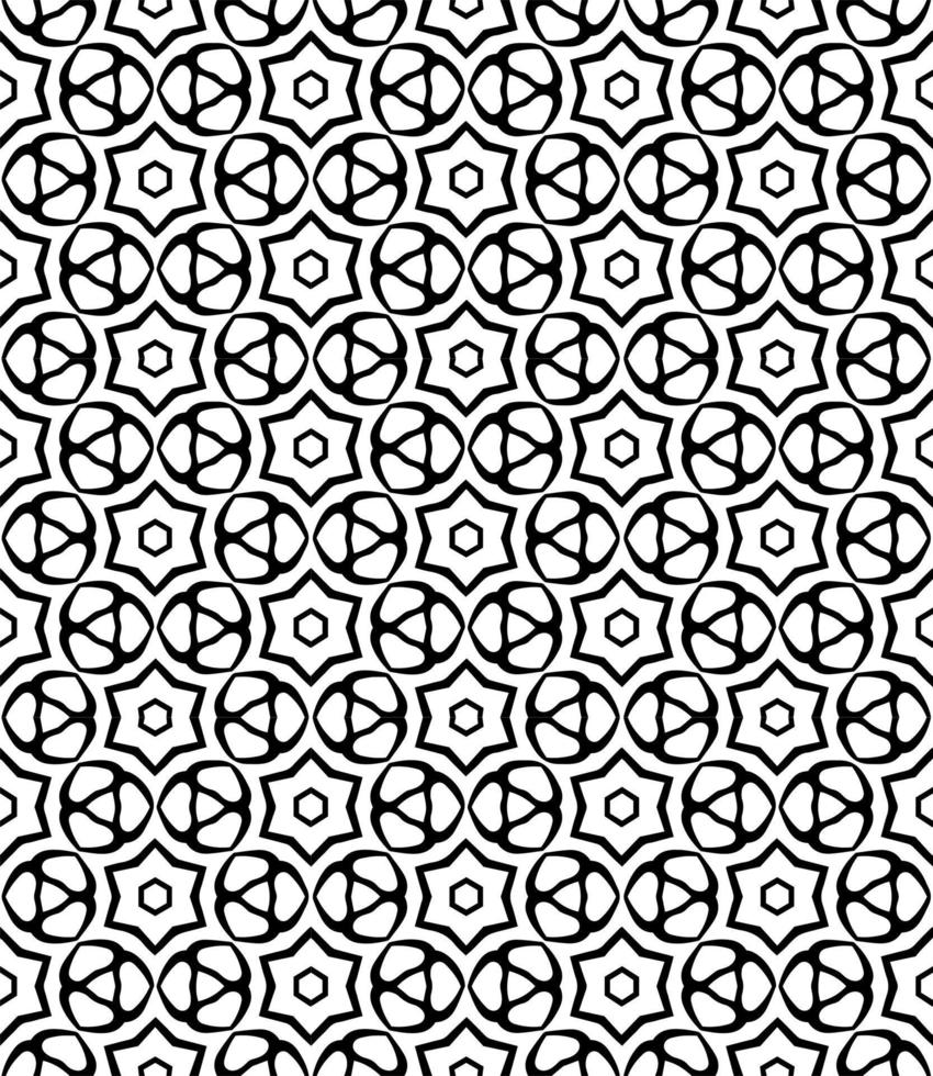 padrão abstrato sem emenda preto e branco. fundo e pano de fundo. design ornamental em tons de cinza. vetor