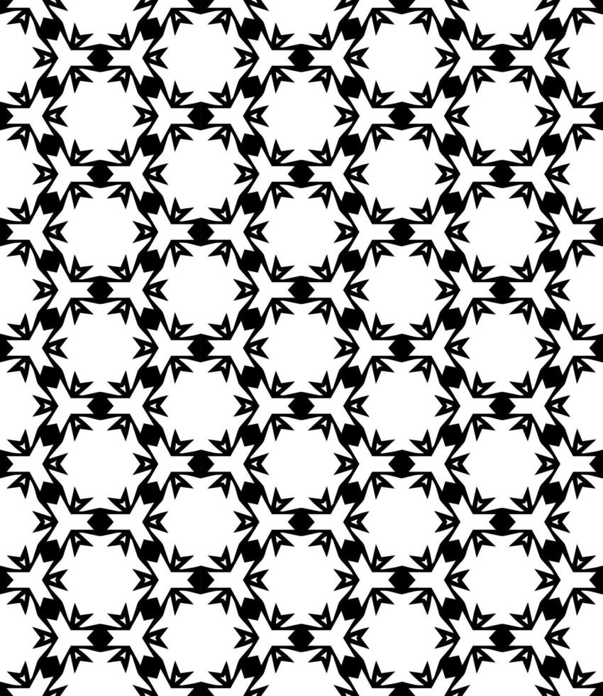 padrão abstrato sem emenda preto e branco. fundo e pano de fundo. design ornamental em tons de cinza. vetor