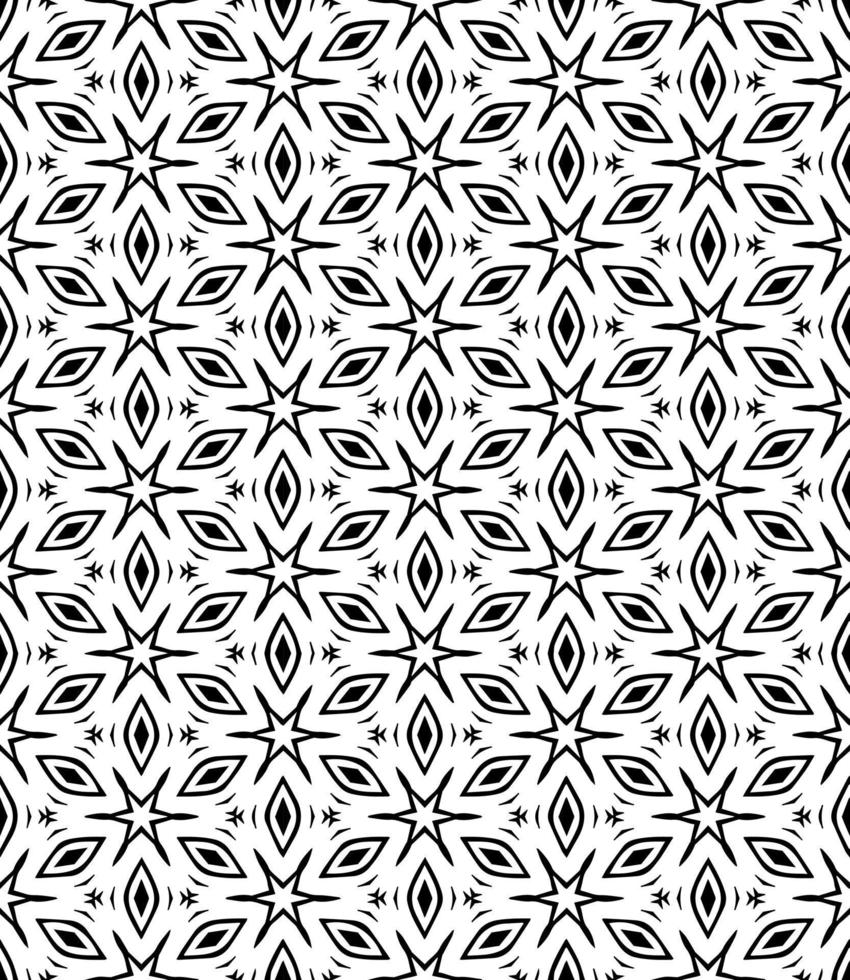 padrão abstrato sem emenda preto e branco. fundo e pano de fundo. design ornamental em tons de cinza. vetor