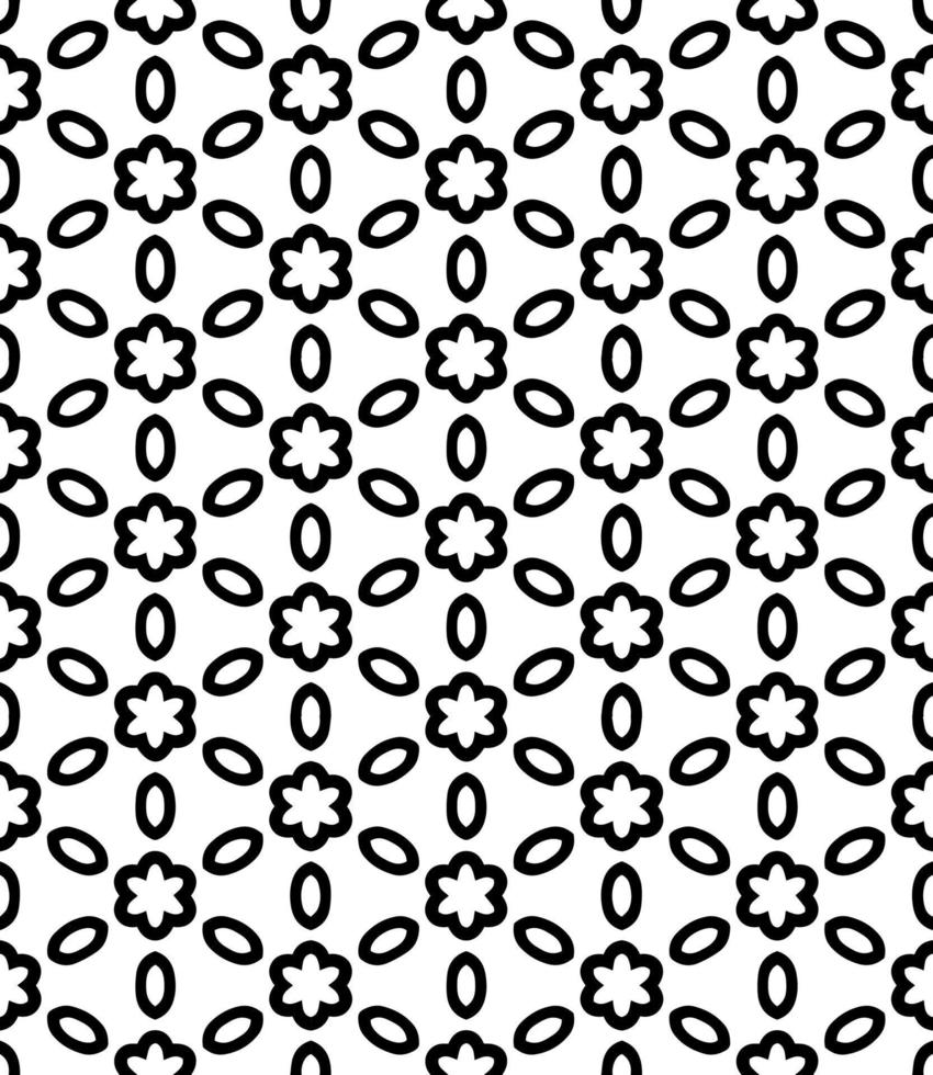 padrão abstrato sem emenda preto e branco. fundo e pano de fundo. design ornamental em tons de cinza. vetor