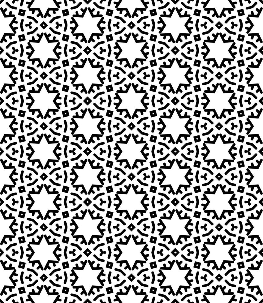 padrão abstrato sem emenda preto e branco. fundo e pano de fundo. design ornamental em tons de cinza. vetor