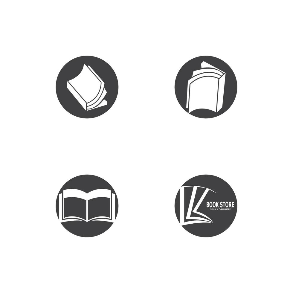 ícone de livro e modelo de vetor de símbolo