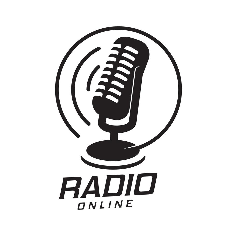 estação de rádio online vintage ícone ou símbolo vetor