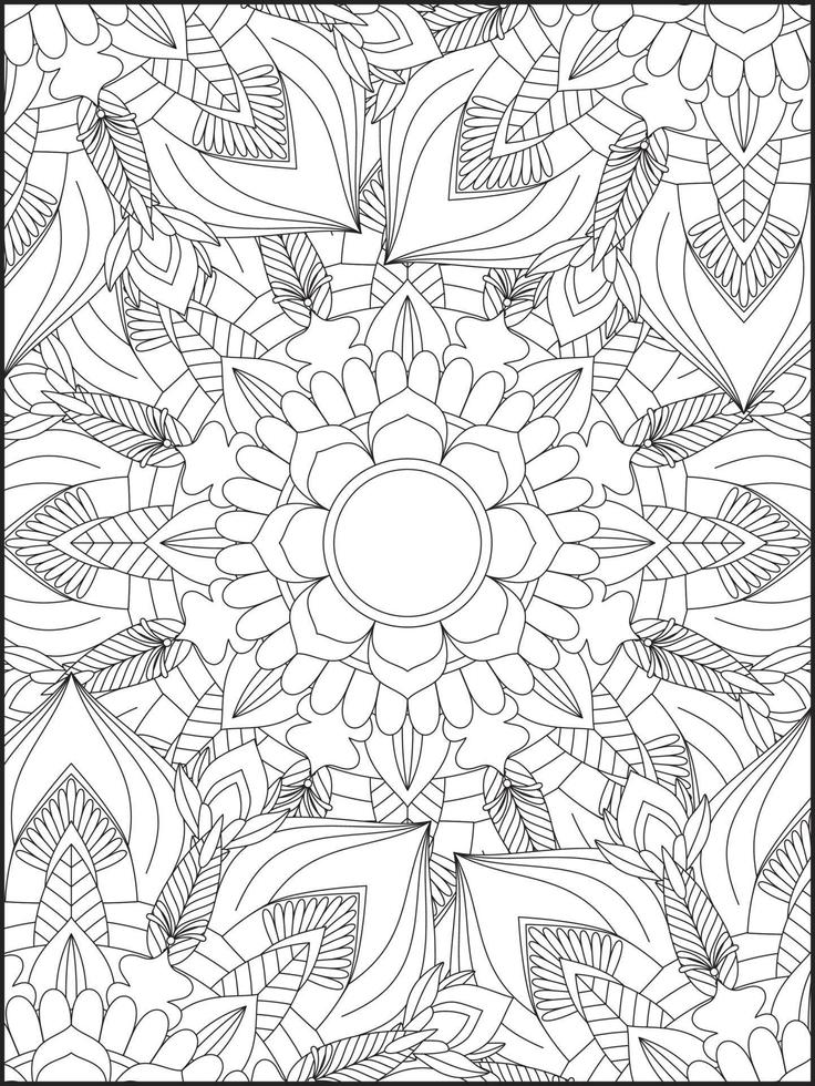 mandala de flores para adultos relaxantes livro de colorir. 4926210 Vetor  no Vecteezy