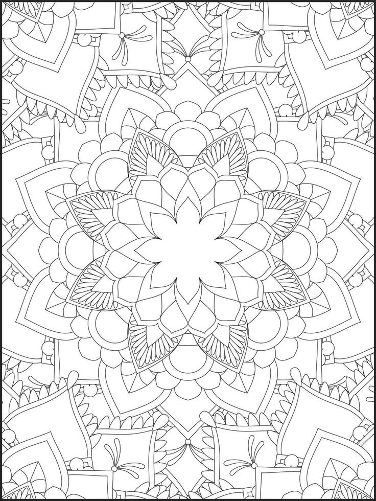 mandala de flores para adultos relaxantes livro de colorir. 4926210 Vetor  no Vecteezy