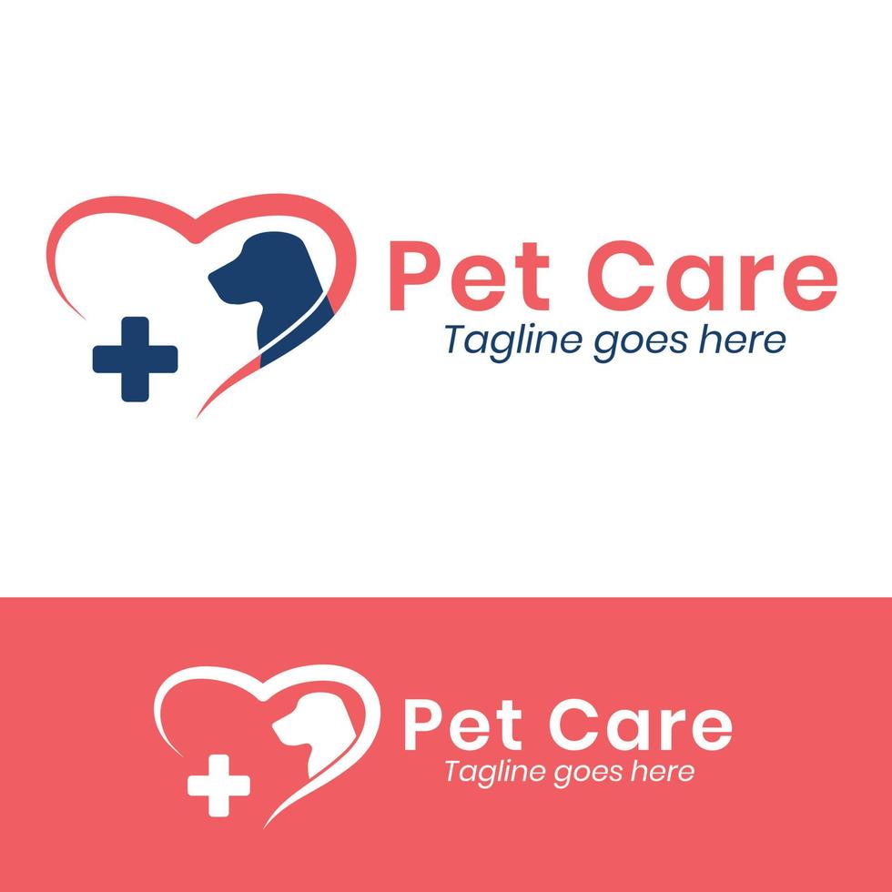modelo de design de logotipo para cuidados com animais de estimação. clínica veterinária, logotipo do hospital vetor